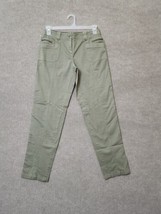 Chicos So Slimming Pants Womens 0 US S Army Green Zip Straight Leg Cotton Stretc - £19.68 GBP