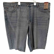 Levis 469 Shorts Loose Fit Mens 48 Blue Denim 100% Cotton Distressed Raw... - $29.70