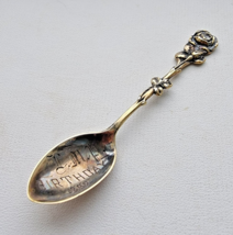 VINTAGE 925 STERLING SILVER ROSE PATTERN SOUVENIR COLLECTIBLE SPOON 4in - $771.78 MXN
