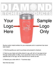 ENGRAVED Custom Personalized Name/Logo 20oz Stainless Steel Tumbler Coral Gift! - £17.97 GBP