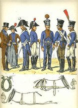 L&#39;Armee Francaise Train Des Equipages 1807-1815 Planche No 90  Uniforms ... - $34.61