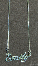 925 Sterling Silver Name Necklace - Name Plate - EMILY 17&quot; chain w/pendant - £47.90 GBP