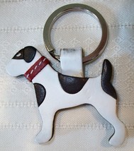 Coach 7367 Leather Dog Jack Russell Terrier Keychain Key Fob Italy Rare READ - £46.66 GBP