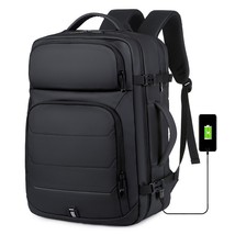 Luxury Black Backpack For Men Women 15.6&quot; Laptop Bag USB Schoolbag Rucksack Comp - £80.08 GBP