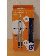 Fiskars Metal Compass &amp; 180 Degree Protractor Set Geometry Math Tools NEW - $15.95