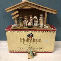VTG Holly Tree Christmas Youth Nativity Set 2026CRT 11 Pieces Manger Box... - £23.21 GBP