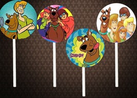scooby doo 2sided Cupcake Toppers lot 12 pieces cake Party Supplies favors - £9.33 GBP