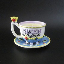 Mary Engelbreit Queen Mother Candle Teacup And Saucer Candle Holder Enes... - £23.73 GBP