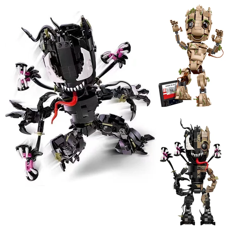 Venom Groot Avengers Guardians Of The Galaxy Groot Brick Model Figure Superhero - $34.67+