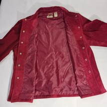 Ruff Hewn Women's XL Red Suede Genuine Leather Jacket Collared Pearl Snap Button image 8
