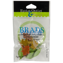 Eyelet Outlet Shape Brads 12/Pkg-Leaves - $11.69