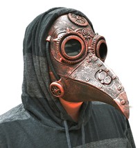 Plague Doctor Mask Halloween Bird Beak Raven Crow Latex Mask Steampunk COPPER - £15.97 GBP