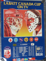 VTG 1991 Labatt Canada Cup Hockey Poster – 18&quot;x25&quot; TV Schedule Print - $39.55