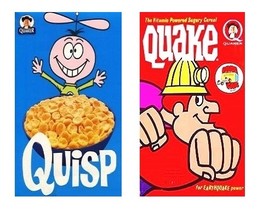 Quaker Quisp &amp; Quake Cereal Fridge Magnets - $29.99