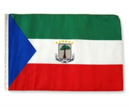 Equatorial Guiinea 12&quot;x18&quot; Sleeved Polyester Garden Flags - £2.90 GBP