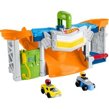Fisher-Price Little People Hot Wheels Toddler Playset Race and Go Track ... - $45.99