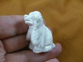 (Y-DOG-CS-568) White Howlite COCKER SPANIEL dog gemstone gem carving sho... - £11.01 GBP