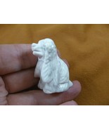(Y-DOG-CS-568) White Howlite COCKER SPANIEL dog gemstone gem carving sho... - £11.16 GBP