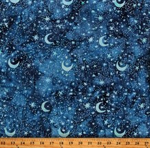 Cotton Batiks Stargazer Night Sky Blue Blue Fabric Print by the Yard D176.51 - £11.70 GBP