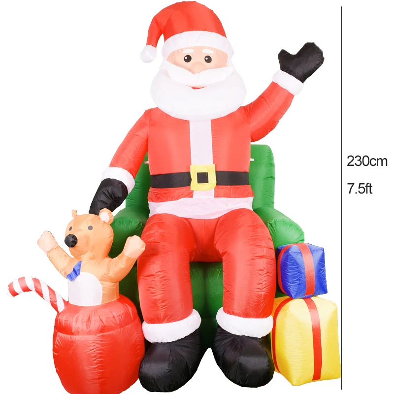 7.5FT Santa Claus Christmas Inflatable Outdoor Decorations Large Santa LED Light - £109.13 GBP