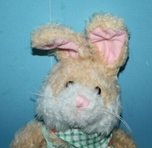 PCCW Easter Bunny Rabbit 8&quot; Small Green Striped Overalls Plush Stuffed Soft Toy - £7.84 GBP