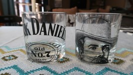 Set of 2 Jack Daniels Old No.7 Whiskey Rocks Drink Glasses Embossed Bott... - £30.22 GBP