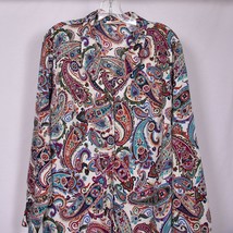 Alfred Dunner Woman Paisley Button Up Blouse Size 16W - $15.68