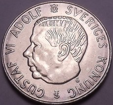 Unc Silver Sweden 1955-TS 5 Kronor~Edge Incription~Duty Before All - $34.97