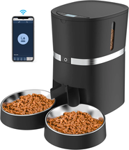 Cat Feeder Automatic WiFi Enable Pet Dog Food Dispenser App Control Black NEW - £83.09 GBP