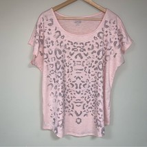 Pink Leopard Soft Shirt Women’s XL Flowy Loose Fitting Casual Blouse Top... - £16.38 GBP