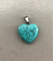 Dyed Imitation Turquoise Blue Howlite Heart Pendant 20x20mm stone cab cabochon - £1.57 GBP