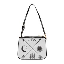 Celestial Charm: Personalized PU Leather Shoulder Bag with Mystical Symbol Print - £25.51 GBP