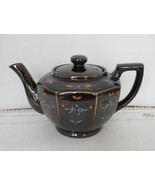 Dark Brown Porcelain Hand Painted Floral Design Teapot/Coffeepot, Made i... - £11.01 GBP