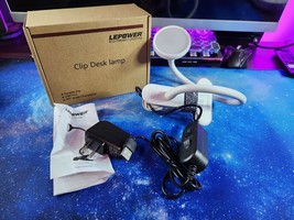 LEPower eco-friendly Clip desk lamp - usb port - White - $11.54