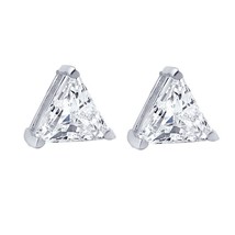 3.5ct Dreieck Form Cubic Zirkonia Solitaire Ohrstecker Massiv 925 Silber 7mm - $51.45