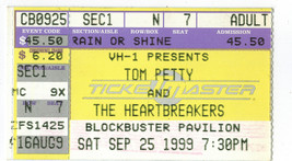 Tom Petty &amp; The Heartbreakers 1999 Ticket Stub Blockbuster Pavilion Char... - £7.70 GBP