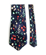 Steven Harris VTG Mens Hand Made Tie Musical Notes Necktie Navy Blue 59 ... - $35.10 CAD