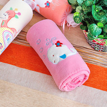 [White Whale - Pink] Coral Fleece Baby Throw Blanket  - $19.99