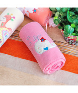 [White Whale - Pink] Coral Fleece Baby Throw Blanket  - £15.97 GBP