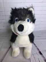 BJ Toy Co Siberian Husky White Gray Black Dog Large Plush Stuffed Animal Toy - £16.70 GBP