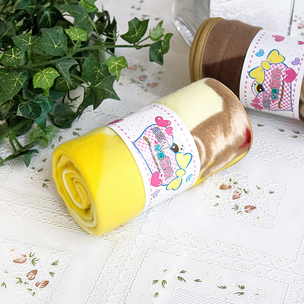 [Teddy Bear - Yellow]Coral Fleece Mini Baby Throw Blanket
