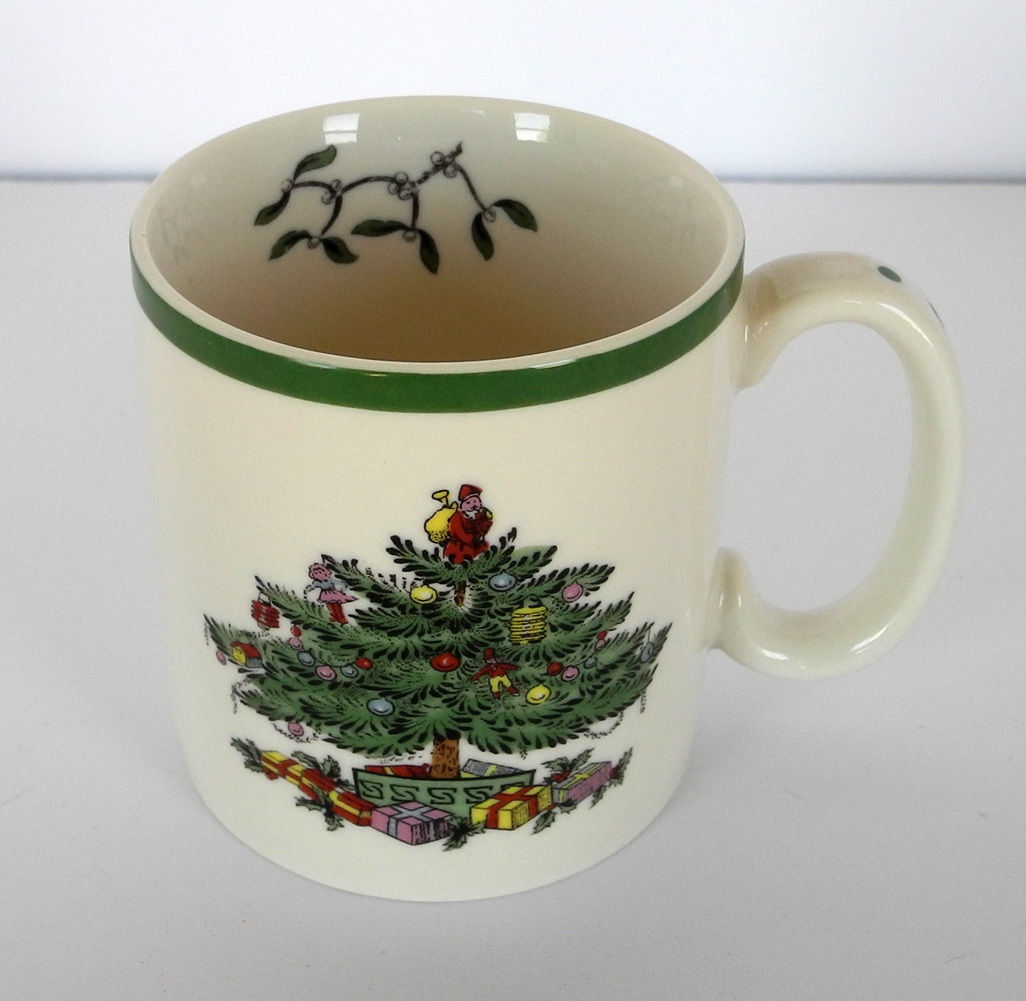 Spode Christmas Tree Holly Mug - 1938 - S3324-A12 - Ivory Holiday Coffee... - $7.55