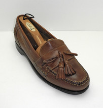 Johnston &amp; Murphy Brown Leather Slip-On Loafers - Moccasin Toe/Tassels -... - £30.29 GBP