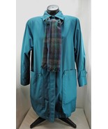 London Fog Teal Car Coat/Plaid Scarf - Plush Lining - Women&#39;s Field Coat... - £17.05 GBP