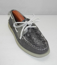 Sperry Top-Sider Embossed Snakeskin Grey/Metallic Silver Leather Boat Sh... - £23.12 GBP
