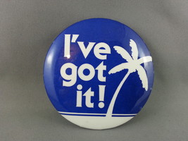 Vintage Travel Agent Pin - I&#39;ve Got It Palm Tree Graphic - Celluloid Pin - $15.00