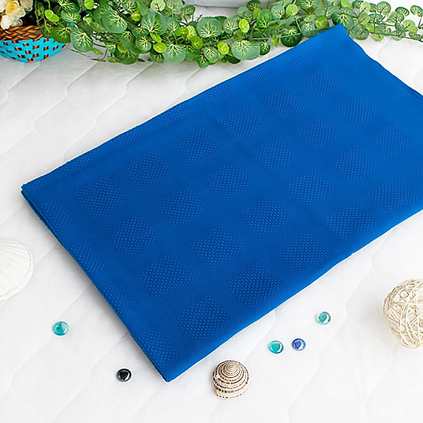 [Dark Blue] 100% Cotton Jacquard Weave Throw Blanket