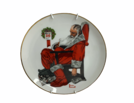 Norman Rockwell Day After Christmas Santa In Chair Decorative Hanging Plate - $9.95