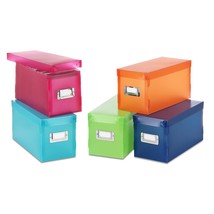 Whitmor 6754-373-5 Plastic CD Boxes Set of 5 Assorted Colors - $26.59