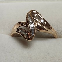 10K Yellow Gold 0.25 tcw 16 Baguette Diamond Ring 2.58 grams Size 10 - £258.12 GBP